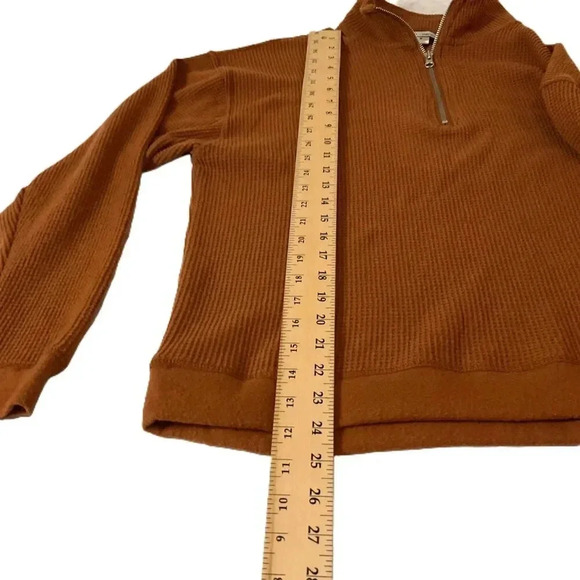 NWT Better Together Rust Waffle Quarter Zip Pullover Long Sleeve Womens Medium - Picture 5 of 6